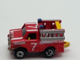 Small Micro Machine Datsun Fire Truck in Red with White Stripes Number 7 - $6.56