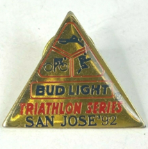 Bud Light Triathlon Series Vintage Lapel Pin San Jose 1992 Triangle Offi... - $19.22