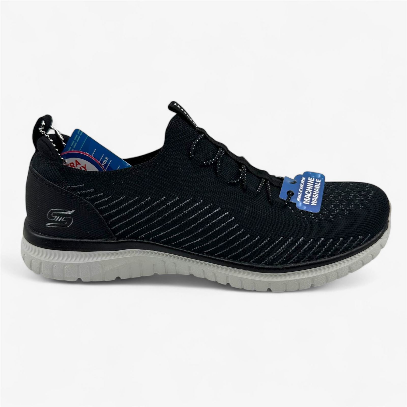 Skechers Virtue Twilight Black White Womens Athletic Sneaker
