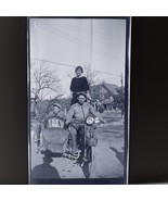 Vintage Photo Negative Motorcycle With Sidecar 1920s Family Harley David... - $44.89 CAD