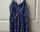 Torrid Spagetti Straip Sundress Size 3 Purple Floral Button Front Knee L... - $24.70