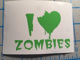 I Heart Zombies|Horror|Love|Zombies|Apocalypse|Vinyl|Decal|You Pick Color  - £2.34 GBP