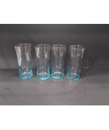 Wheaton Highball Glasses, Ribbed Optic Swirl, Sea Blue Set of 4, Vtg Dri... - $70.60 CAD