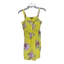 Torrid Womens Yellow Floral Ruched Faux Button Adjustable Straps Stretch Top 1X - £11.79 GBP