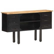 Sideboard 43.3&quot;x11.8&quot;x25.6&quot; Solid Rough Mango Wood and Steel - $258.99