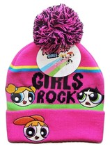 Powerpuff Girls Pink Knit Winter Pom Beanie Hat w/ Optional Texting Gloves Nwt - £4.81 GBP+