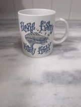 Split Tee Here Fishy Fishy Blue Fish Coffee Cup Mug - $9.90