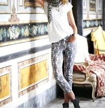 Anthropologie Cartonnier Silver Brocade Crop Pant Size 2 Charlie Ankle E... - £30.80 GBP