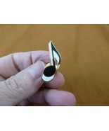 (M-332) shiny white and black Eight Note gold plated tac pin Jewelry mus... - $29.45 CAD