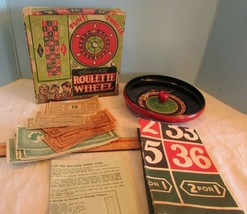 LOUIS MARX vtg Spin-Er-Ette Roulette Wheel w/ box &amp; ball 1950s chance game - £17.31 GBP