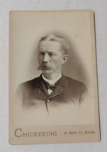 Vintage Cabinet Card Man in Suit by Chickering in Boston, Massachusetts - £14.20 GBP