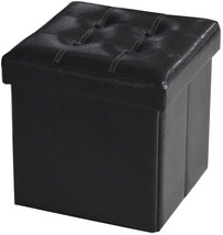 Faux Leather Storage Ottoman Bench Footrest Stool Folding Storage 15"X15"X15" - £31.92 GBP