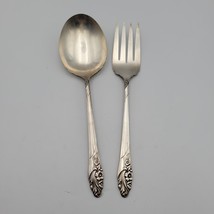 Oneida Community Evening Star Set of 2 Serving Spoon &amp; Fork Silverplate ... - £18.72 GBP
