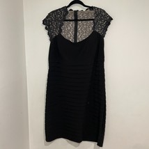 XSCAPE ESCAPE Womens Size 18W Black Illusion Top Lace Cocktail Dress - $64.55
