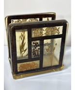 Vtg Lucite Resin Napkin Holder Grains Seeds Flowers - $12.96