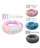  Round Cat Bed Warm Sleeping Cat Nest Soft Long Plush For Dogs Basket Pe... - £27.48 GBP+