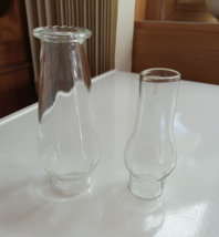 Glass Chimney Flared with Hobnail Rim Oil Lamp 3 1/2&quot; and 4 1/2” Tall Qty 2 - £14.95 GBP