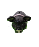 Ceramic Black And White Piggy Bank With Black Rubber Stopper On Bottom 6... - £23.74 GBP