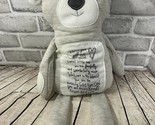 Lori Siebert for Demdaco Poetic Threads plush gray weighted teddy bear b... - $9.89