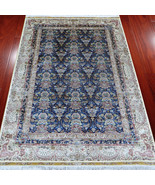 4&#39; x 6&#39; Blue All-over Turkish Persian Hand Knotted Silk Area Rug Handmad... - $1,200.00