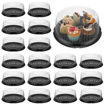 24 Pieces 8 Inch Plastic Serving Tray With Lid Black Party Platters With Clear L - £42.48 GBP