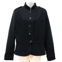 Ralph Lauren Jeans Co Women&#39;s Military Button Jacket 12 Black Nautical Epaulette - $89.23