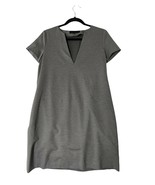MOGA Japan Womens Dress Gray V-Neck Shift Cap Sleeve Side Pocket Stretch... - £20.32 GBP