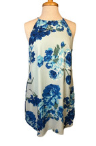 Altar’d State Fit &amp; Flare Floral Blue Short Dress Size Medium - £12.04 GBP