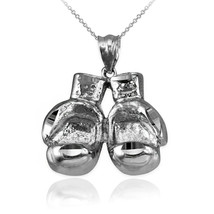 Sterling Silver Boxing Gloves DC Pendant Necklace - £21.26 GBP+