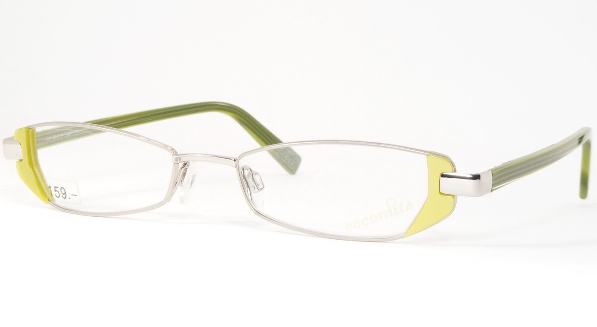 Vintage Coconuts 3228 307YYEN Silber/Grün Einzigartig Selten Brille 47-1... - $76.21