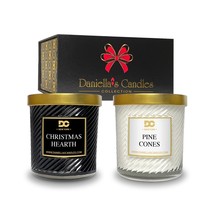 Christmas Candle Gift Box, Set of 2 Candles, Holiday Perfect Gift - £23.45 GBP