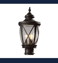 Allen + Roth Castine 19.5&quot; Aged Bronze Finish Post Light/Lantern ~ 0398465 - £68.64 GBP