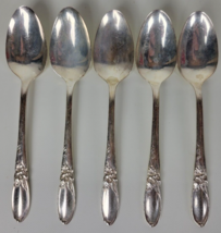5 Community White Orchid Silverplate Flatware Teaspoons - £15.03 GBP