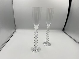 Pair of Baccarat Crystal VEGA Grand Tall Champagne Flutes 11 3/8&quot; France - $629.99