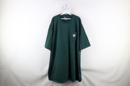 Vintage Carhartt Mens 3XLT Distressed Heavyweight Pocket T-Shirt Green Cotton - £25.85 GBP