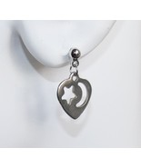 Hypoallergenic Heart Star Moon Stud Earrings C656 - £7.42 GBP