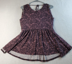 American Eagle Outfitters Top Womens Small Purple Floral Knit Back keyhole - £6.01 GBP