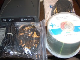 HP DVD840XH09 Super Multi DVD writer External drive +12 LightScribe CDs ... - $113.14