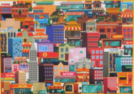 Brain Tree Crowded 1000 pc Jigsaw Puzzle Cityscape Skyline Poster Sortin... - $17.81