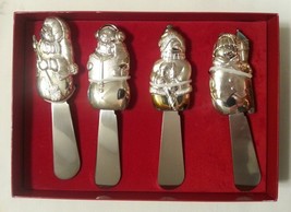 Wallace Silversmiths Christmas Holiday Snowman Cheese Spreaders Silverpl... - £13.91 GBP