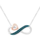 1/5 Carat Round Moissanite Infinity Heart Pendant Necklace for Women in ... - $60.99