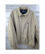 Polo Ralph Lauren Men&#39;s Khaki Plaid Lined Harrington Bomber Jacket Size ... - £29.06 GBP