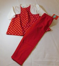 Kids Play Girl&#39;s Youth Tunic Shirt W/ Leggings Red White 2 piece set 3T ... - $18.01