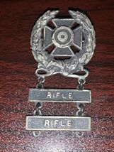Vintage World War Two Era Rifle Sharpshooter Wreath Award Sterling Silve... - $19.80