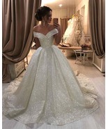 Sparkly Bling Bling Sequins Ball Gowns Wedding Dresses Off Shoulder - £203.20 GBP