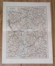1892 Antique Map Of Hesse Hessen Vogelsberg Frankfurt Mannheim Darmstadt Germany - £15.37 GBP