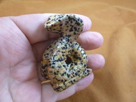 (Y-SNAK-CO-715) spotted tan SNAKE COBRA snakes carving FIGURINE GEMSTONE... - £13.69 GBP