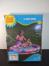 Sun Shine 2 Ring Pool  48” x 10” Inflatable Swimming Pool, Pink New In Box - £7.98 GBP