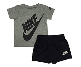 Nike Boys Two-Piece Shorts Set Black/Grey Size 5 86F024-023 - £31.42 GBP