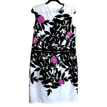 Marimekko Tunic Shift Dress Women Size 38 Sleeveless White Pink Black Fl... - £63.04 GBP